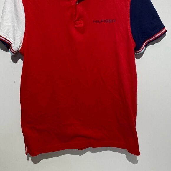 Tommy Hilfiger Men's Multicolor Colorblock Short Sleeve Polo Shirt Size Small - Picture 2 of 9